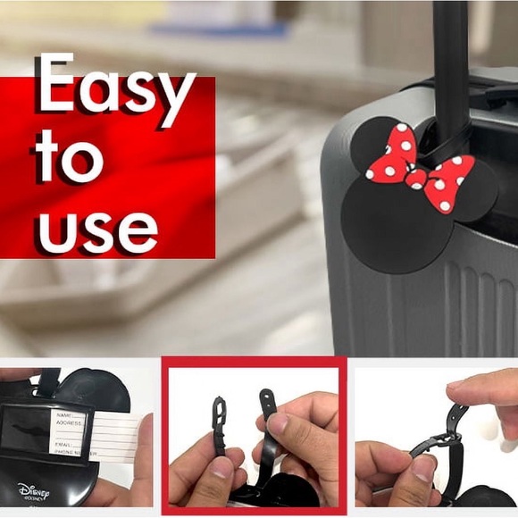 Disney Mickey & Minnie Mouse Luggage Tags Set of 2 - Picture 10 of 13